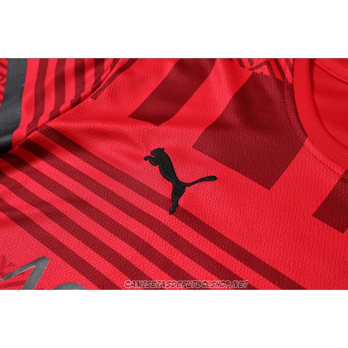 Chandal del AC Milan 22-23 Manga Corta Rojo - Pantalon Corto